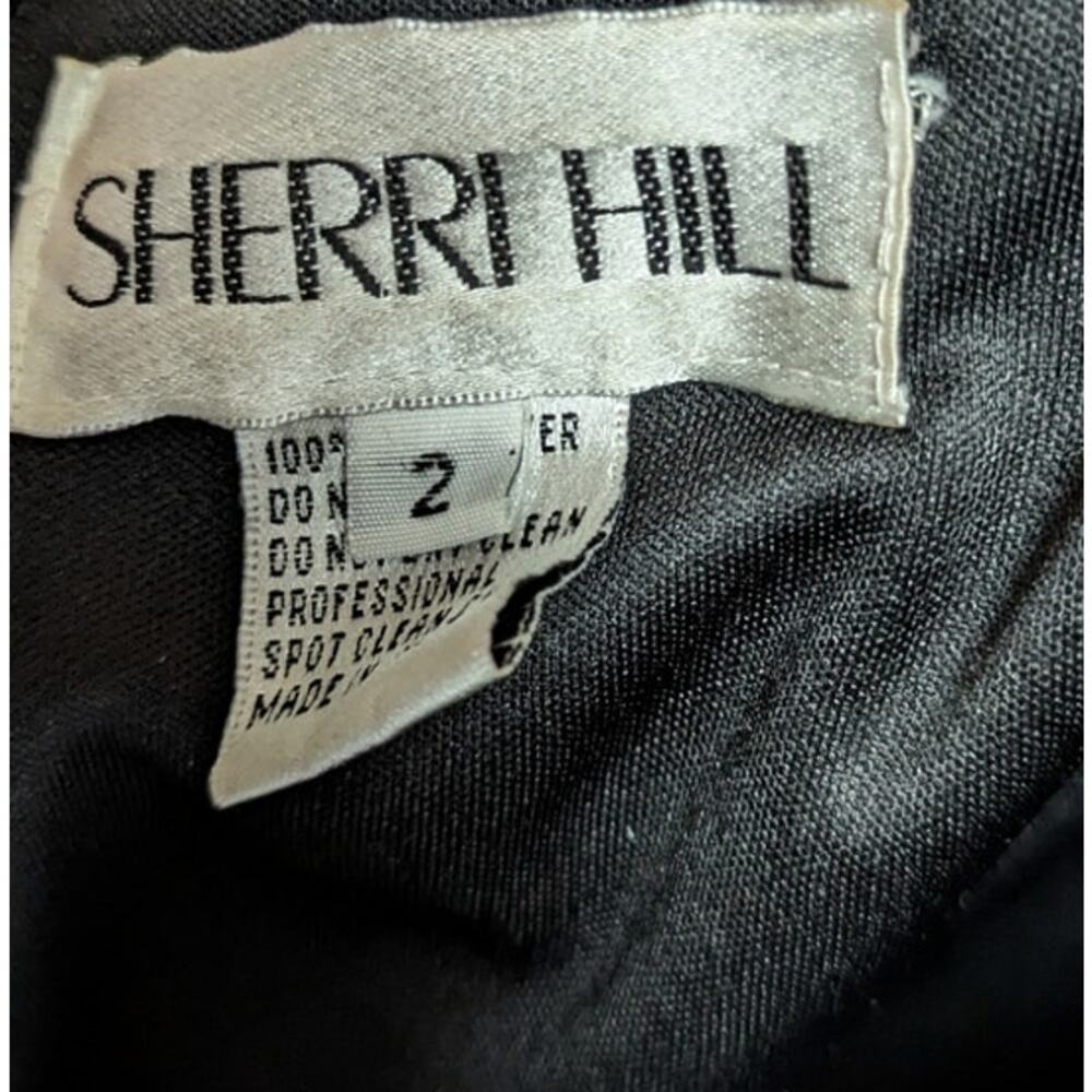 Sherri Hill Black Halter Evening Gown Size 2 Cutout Back Formal Dress Gala Prom - Picture 5 of 6